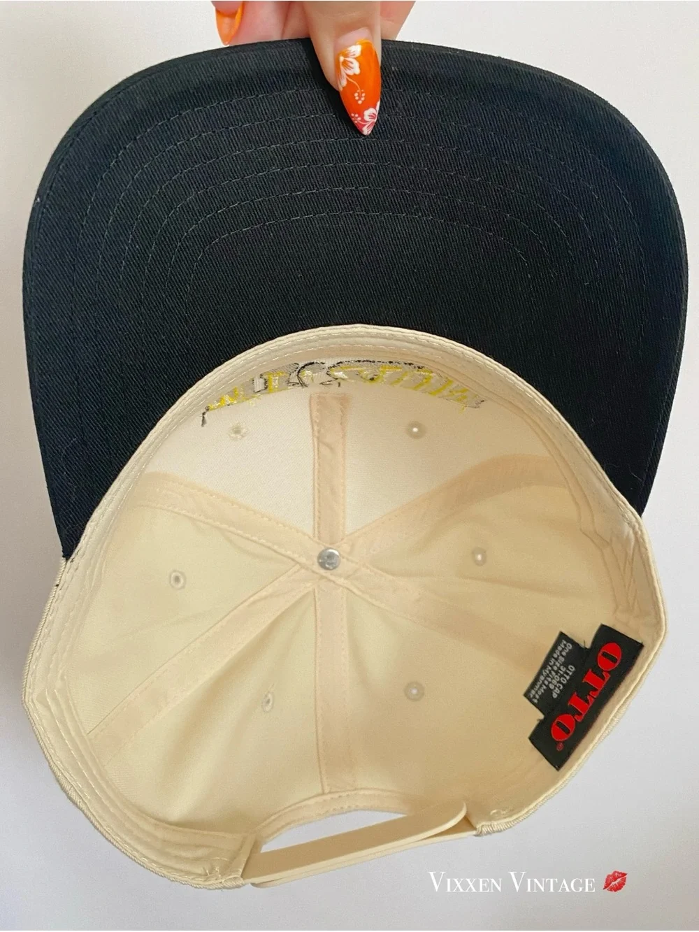 OTTO 'MT. ZION 5-PANEL MID PROFILE BASEBALL CAP' IN BLACK/NATURAL